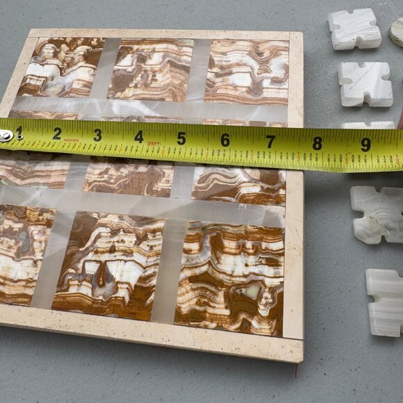 Mini Marble Xs and Os Set, Marble Board, Vintage 70s, Marble Stone, XOX, Games, - Picture 5 of 6